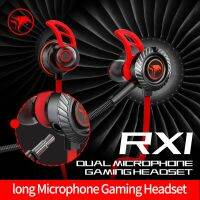 New RX1 3.5mm in-ear detachable long mic gaming headset dual mic noise reduction high-definition call music headset