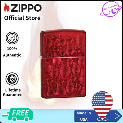 Zippo Iced Flame Design Candy Apple Red Windproof Pocket Lighter  29824( Lighter without Fuel Inside)การออกแบบเปลวไฟเย็น（ไฟแช็กไม่มีเชื้อเพลิงภายใน）