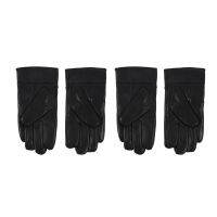 2X Mens Winter Leather Single Button Driving Gloves