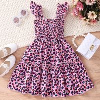 New Girl Dress Soft Sleeveless Love Print Princess Dresses for Kids Summer Girls Clothes Children Birthday Party Ball Dress