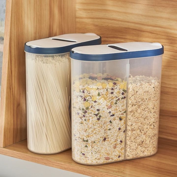 ขนมถั่ว-htrxb-พร้อมฝาปิดกระป๋องชั้นวางของในครัวกล่องเก็บโปร่งใสเก็บสดโถอาหารกระป๋องภาชนะบรรจุอาหาร