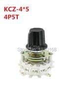 KCT-4x5 4P5T 4 Pole 5 Throw Position TV Radio Band Channel Selector Ceramic Rotary Switch Plastic Knob