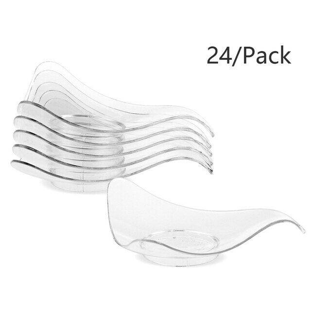 24 Pieces Disposable Plastic Serving Bowls Clear Plastic Bowls Salad