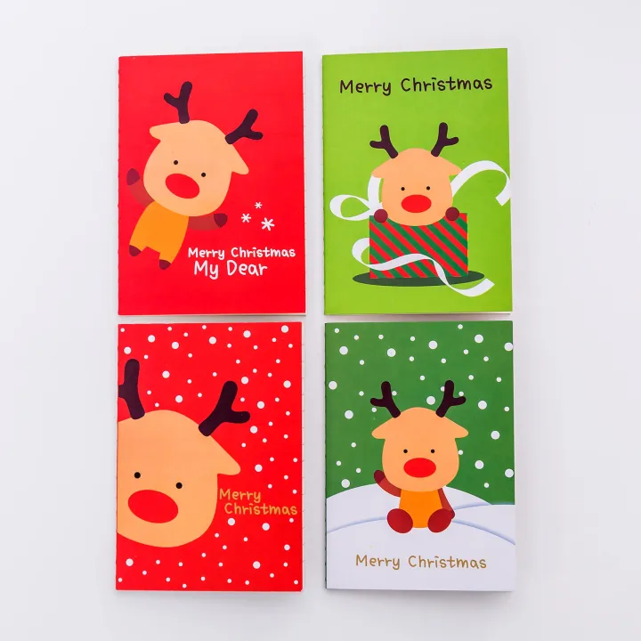 stationery-gift-notebook-korea-stationery-notebook-cute-cartoon-notebook-santa-claus-notebook-elk-tree-notebook