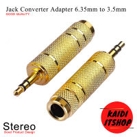 Kaidi หัวแปลงไมค์โครโฟนใหญ่ เป็นแจ็คหูฟัง 6.35mm to 3.5mm Jack Stereo Speaker Audio Converter for Mobile Phone/PC/Notebook