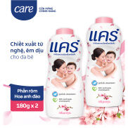 HB Gift Bộ 2 Phấn rôm em bé Care hương hoa anh đào 180g x2