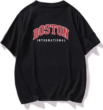 red and white graphic tee men