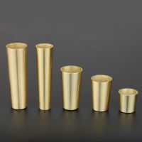 1 Piece Gold Zinc Alloy Cabinet Leg Cover Brass Color Chair feet Protector Sofa Leg Tube Metal Cup Furniture Leg Ferrules Furniture Protectors Replace