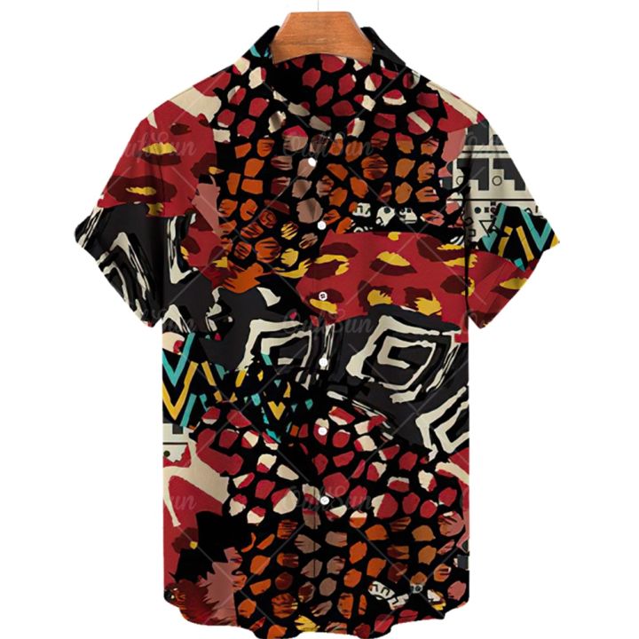 เสื้อฮาวายสำหรับผู้ชายแฟชั่น5xl-ผู้ชายเสื้อกระดุมแถวเดียวเสื้อลายพิมพ์3มิติดอกไม้ทรงเรขาคณิตเม็ดมะม่วงหิมพานต์