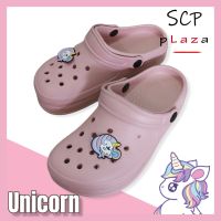 SCPPLaza รองเท้าหัวโตสุขภาพ ทรง crocs ลายยูนิคอร์น Unicorn พื้นนุ่ม เบา ไม่เหม็นอับ ลดราคาพิเศษ พร้อมส่ง