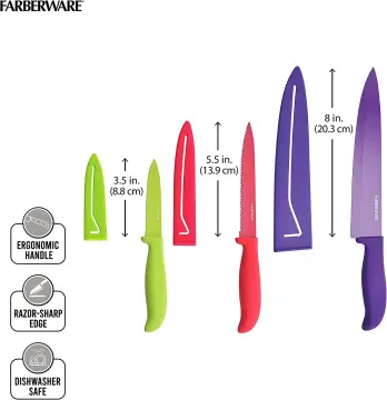 Farberware Red Forged Triple Riveted Knife Set, 15 Piece 