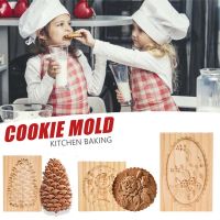 Creative Wooden Cookie Die Cutter Wooden Gingerbread Cookie Die Press 3D Cake Embossing Baking Die Rose Kitchen Bakery Gadgets