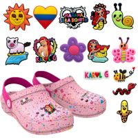 【CW】۩∋☎  1pcs Karol G Croc Charms for Jeans Animals Flowers Shoe Slippers Decorations