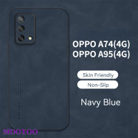 เคส   OPPO A74 A95 (4G) กรณีโทรศัพท์อ่อนป้องกันกล้องเปลือกแกะปกหรูหราปลอกหนังแท้สำหรับ  OPPO CHP2219 CHP2365 CPH2365