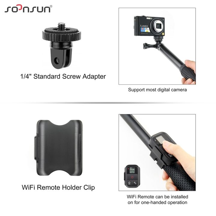 soonsun-ก้านไม้เซลฟี่ปุ่มกันน้ำยืดได้สำหรับ-gopro-hero-11-10-9-8-7-6-5มือจับสำหรับอุปกรณ์เสริมกล้องแอคชั่นแคมเมรา-dji