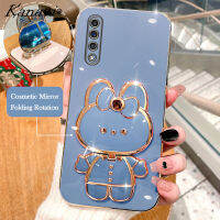 Kanavi เคสโทรศัพท์แฟชั่นสำหรับ Samsung Galaxy,A30 A20 A50เคสนิ่มเคลือบอิเล็คโทรเพลท A50S A30S A70 A70S A750 A7 A10 A21S A20S หรูหราซิลิโคนเคลือบอิเล็คโทรเพลทแต่งหน้าตัวยึดกระจกกระต่ายฝาครอบโทรศัพท์