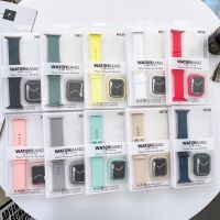 CHUYING SHOP เคสสายรัดสำหรับ Iwatch T500,W46นาฬิกาข้อมือซิลิโคน44มม. 40มม. 38มม. 42มม. สายรัดข้อมือ Correa Series 5 6 SE 7 45มม. 41มม.