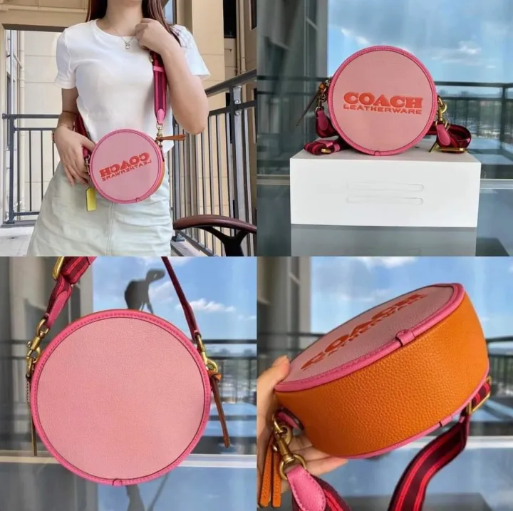 Original Coach Kia Circle Bag In Colorblock Crossbody Bag C6997 In Pink  Color | Lazada PH
