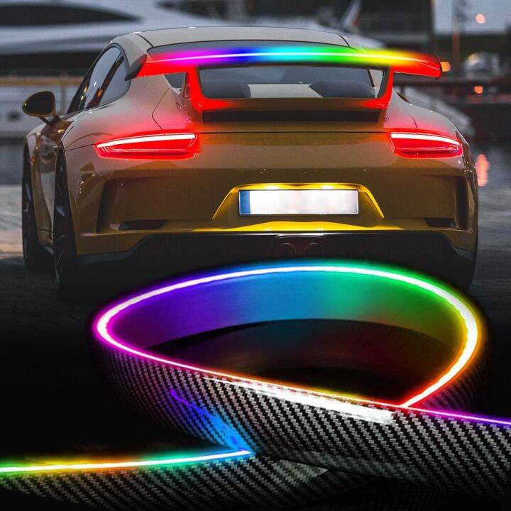 Car LED Rear Spoiler Light Dream Color Chasing Tail Light Strip