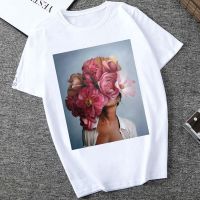 Soft Camisetas Verano Mujer Harajuku Aesthetics Tshirt Lady Flowers Feather Short Sleeve White Tops Tees Casual Couple T-Shirt