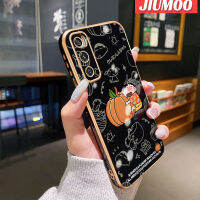 เคส JIUMOO สำหรับ Vivo V20 SE Y70 2020เคสการ์ตูนน่ารักสีเทียนหน้าแข้งด้านข้างขอบสี่เหลี่ยมเคสมือถือกันกระแทกฝาปิดเลนส์เต็มรูปแบบปกป้องกล้องเคสซิลิโคนนิ่ม