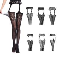 △✢ Black Sexy Stockings Women Lingerie Garter Elastic Mesh Tights High Waist Fishnet Stockings With Belt Pantyhose Women intimate