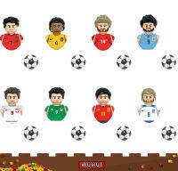 WUHUI 8ชิ้นโลกฟุตบอลถ้วยผู้เล่นรูปทีม Minifigures ของเล่นอาคารชุดของเล่น Ronaldo Messi อาคารบล็อกอาคารอิฐสำหรับเด็กก่อนวัยเรียนเด็กอายุ3 + เด็กของเล่นเข้ากันได้กับทุกยี่ห้อ