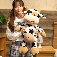 【CW】Quality 30cm Black and White Cow Doll Hobby Cow Plush Toy Cow Mascot Doll Cloth Doll Pillow Birthday Gift Little Flower Cow