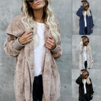 ZITY S-5XL Faux Fur Teddy Bear Coat Jacket Women Fashion Open Stitch Winter Hooded Coat Female Long Sleeve Fuzzy Jacket 2020