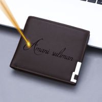 Free Engraving and Design Your Name Wallet for Men Short Pu Leather Slim Small Personalized Wallets Gifts for Him Husband