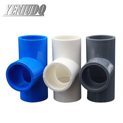 ♣۩❍ PVC Inside Diameter 20/25/32/40/50/63mm ID Water Supply Pipe Fittings Equal Tee Connectors Plastic Joint Irrigation Water Parts