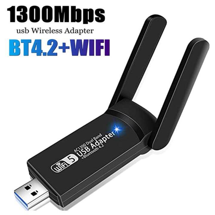 Bluetooth Receiver USB Wifi Adapter Dual Fuction AC1300 5G Dongle ...