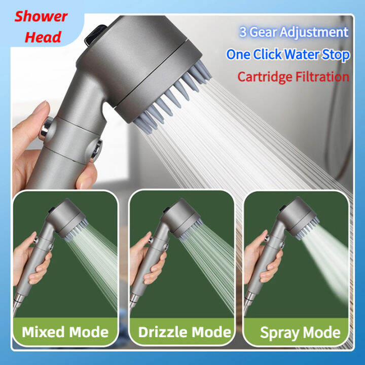 Powerful Pressurized Booster Shower Head 3 Modes Adjustable High