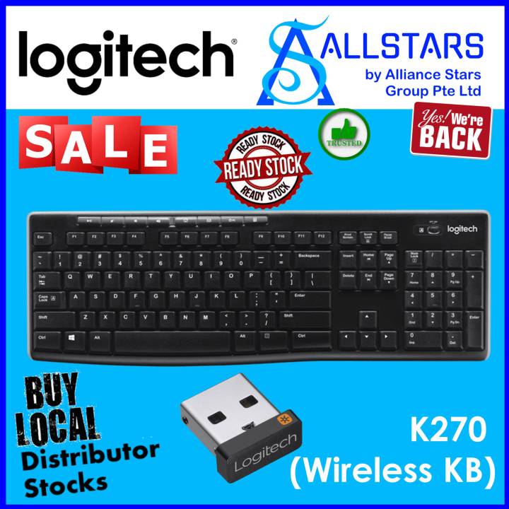 : We Back / PROMO) Logitech K270 Wireless Keyboard / Full-size / USB Dongle / Logitech Unifying Dongle Non-Bluetooth (920-003057) Warranty 3years with Local Distributor BanLeong | Lazada Singapore