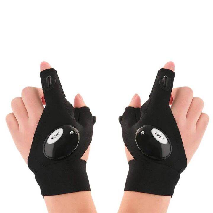 Fingerless Glove Led Flashlight Led With Fishing Torch Gloves