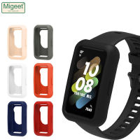 Migeet เคสป้องกันซิลิโคนสำหรับ Huawei Band 8 7 6ภาพกรอบป้องกันหน้าจอสมาร์ทวอทช์กันชนสำหรับ Honor Band 6 Band7เคส