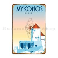 Mykonos Metal Sign Poster Personalized Home Retro Design Personalized Tin Sign Poster