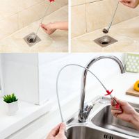 ✌ 60CM Bendable Sink Cleaning Hook Sewer Dredging Tool Kitchen Spring Pipe Hair Remover Kitchen Sink Household