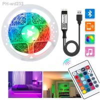 Bluetooth LED Strip Lights 5V USB 5050 SMD Flexible RGB Tape Led Ribbon PC TV Backlight Remote Control Party Wedding Room Decor