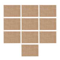 10 ชิ้นธรรมชาติ Hessian Burlap Place Mat ตาราง Placemats Coaster ตกแต่งห้องรับประทานอาหาร-mu xuan trade