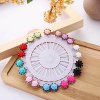 20pcs/pack Jewelry for Women Glitter Rhinestone Flower Brooch Muslim Hijab Scarf Shawls Safety Pins Fashion Accessories Headbands