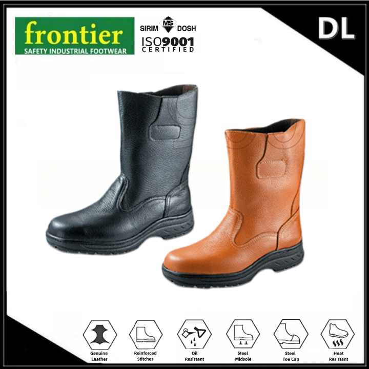 Frontier Safety Boots High Cut Pull On Leather Safety Shoes Kasut Keselamatan 93309 Lazada