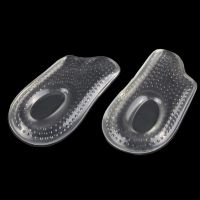 2 Pairs Silicone Foot Massage Heel Protector Heel Cushion Insole Heel Pain Relieve Reduce Pressure Shock Absorption Concave Pad Shoes Accessories