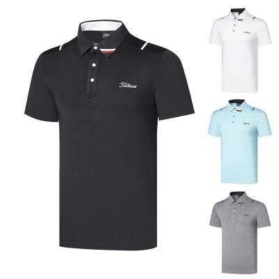 Summer new golf clothing mens T-shirt quick-drying breathable polo shirt sports lapel short-sleeved casual top Castelbajac W.ANGLE PXG1 Master Bunny DESCENNTE Callaway1 Scotty Cameron1❁☑