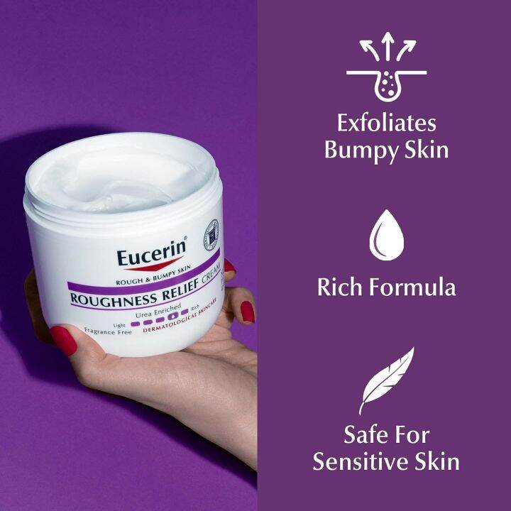 Eucerin Roughness Relief Cream, Fragrance Free Body Cream for Dry Skin