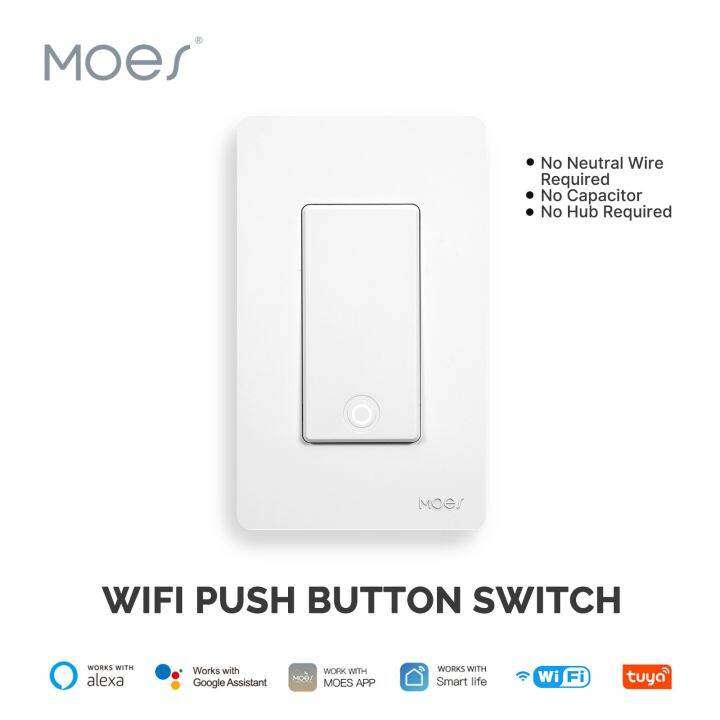 MOES Smart Light Switch No Neutral Wire Required, No Capacitor and No
