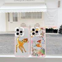 Cartoon Bambi Phone Case For IPhone 14 Plus 13 12 11 Pro Max Angle Eyes Transparent Pink Cover Clear Funda  Screen Protectors