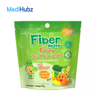 Fiber Mate Crispy ไฟเบอร์เมท คริสปี้ ขนมผักผลไม้ อบกรอบ ขนมผัก ผสม อินนูลิน ผลิตจากผักแท้100% ขนาด 15 กรัม 18364