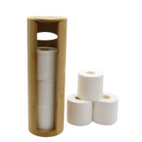 Bamboo Wooden Toilet Tissue Roll Paper Holder Standing Toilet Paper Storage and Bathroom Storage Spare Toilet Paper Stocker