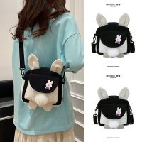 Childrens Cartoon Cute Rabbit Change Mobile Phone Bag Girls 2023 New Pocket Bag Casual Messenger Canvas Bag 【QYUE】